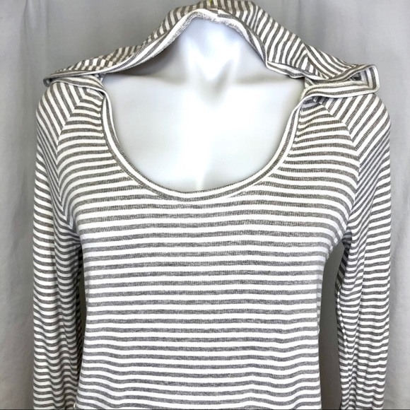 Women Splendid hooded scoop neck striped top, S - Picture 8 of 8